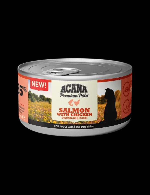 acana cat 85gr lattina premium pate' salmone e pollo acwpcscl0085