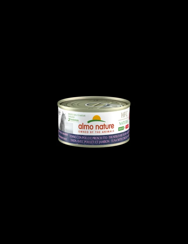 almo cat hfc natural lattina 150gr tonno pollo e prosciutto 5131h