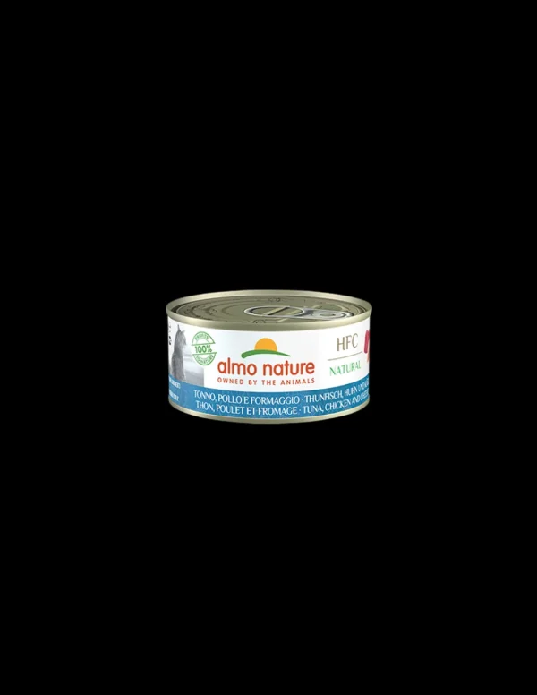 almo cat hfc natural lattina 150gr tonno pollo e formaggio 5130h