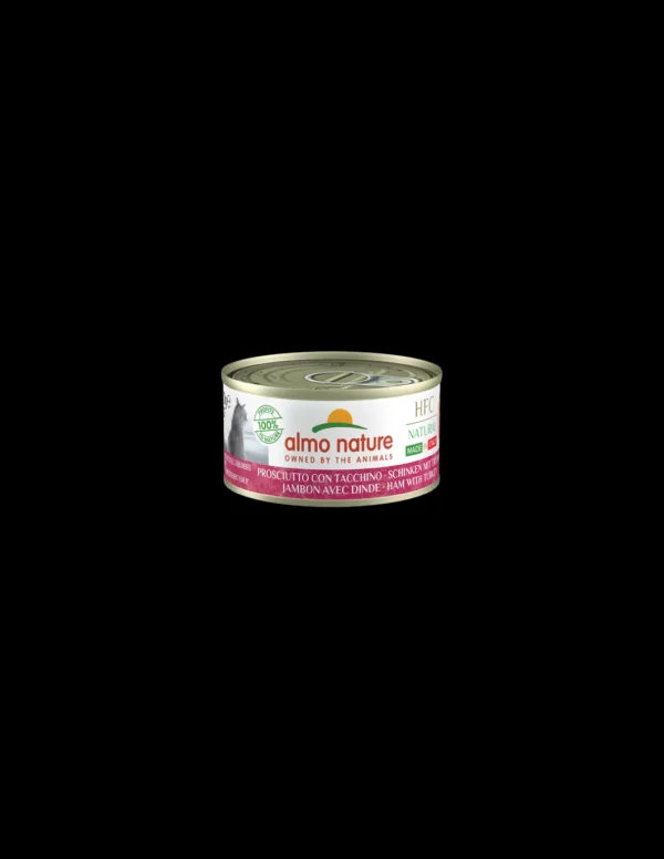almo cat hfc natural made in italy lattina 70gr prosciutto con tacchino 5472h