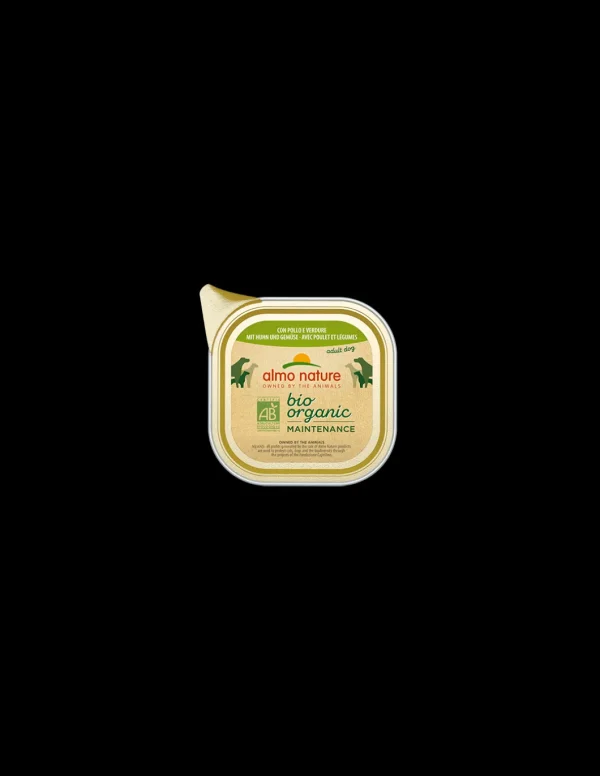 almo dog biorganic pate' vaschetta 100gr con pollo e verdure 300 off sb