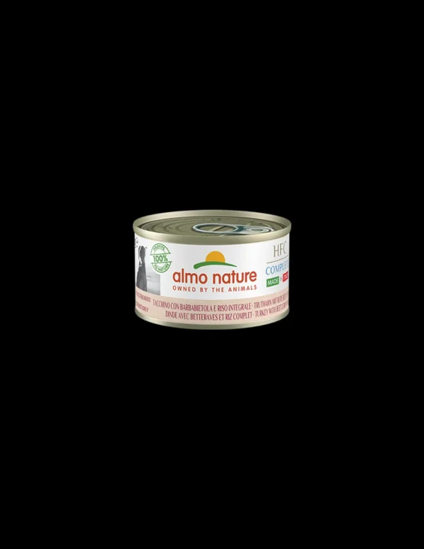 almo dog hfc complete made in italy lattina 95gr tacchino al vapore con barbabietole e riso integrale 5494
