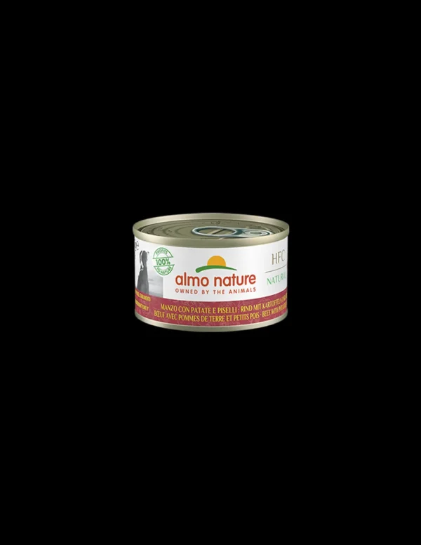 almo dog hfc natural lattina 95gr manzo con patate e piselli 5570