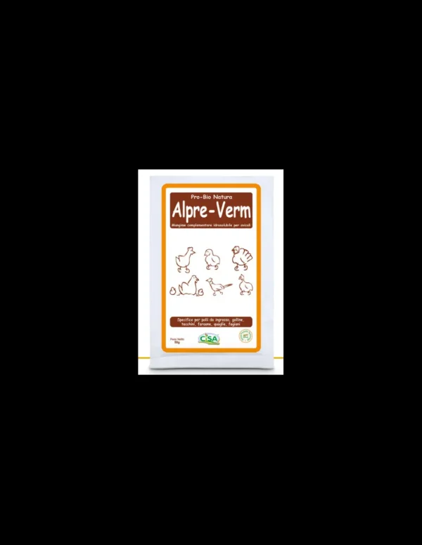 alpre-verm polvere busta 50gr mangime complementare per avicoli con parassiti intestinali