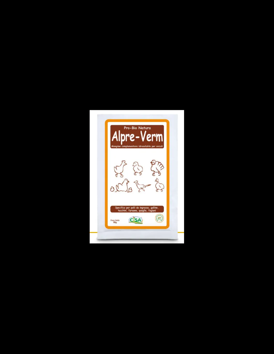 alpreverm_polvere_busta_g_0.webp alpre-verm polvere busta 50gr mangime complementare per avicoli con parassiti intestinali