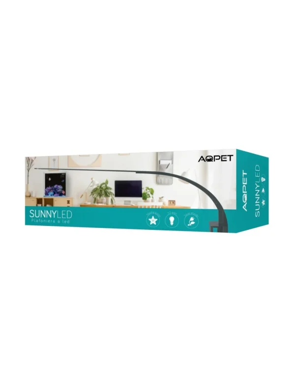 aqpet sunny plafoniera led x5 col. nero per acquari d'acqua dolce 1028