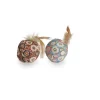 camon palline con piume motivo floreale 2pz