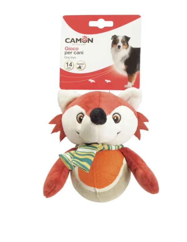 camon peluche con palla da tennis con squeaker 14cm