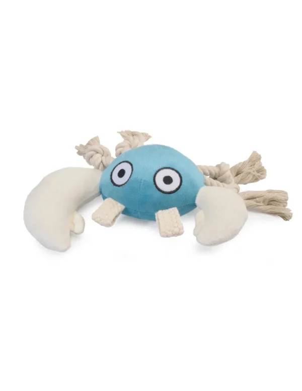 camon peluche granchio con squeaker e corda 30cm