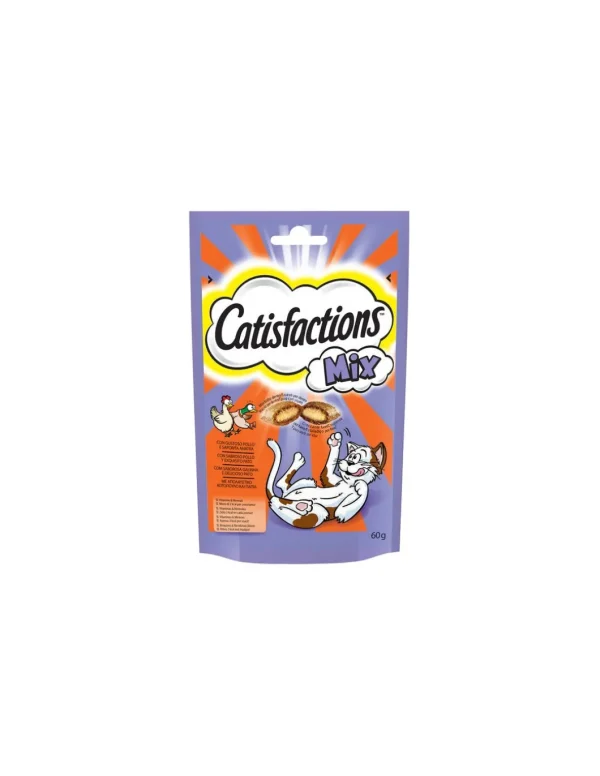 catisfaction cat snack mix pollo/anatra 60gr 277523