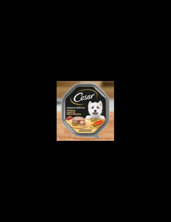 cesar 150gr selezioni dell'orto pate' pollo e carotine 358225