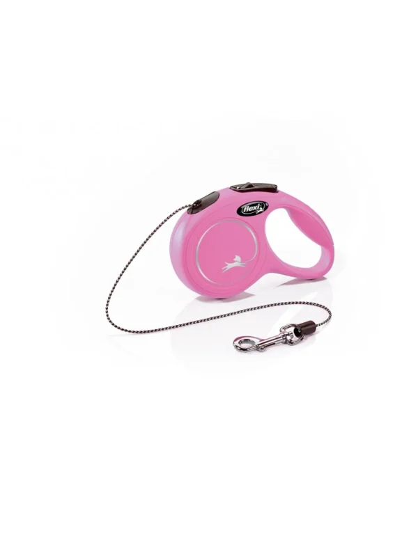 croci c5055226 flexi guinzaglio new classic cord xs max 8kg corda 3 metri rosa r.464250fus