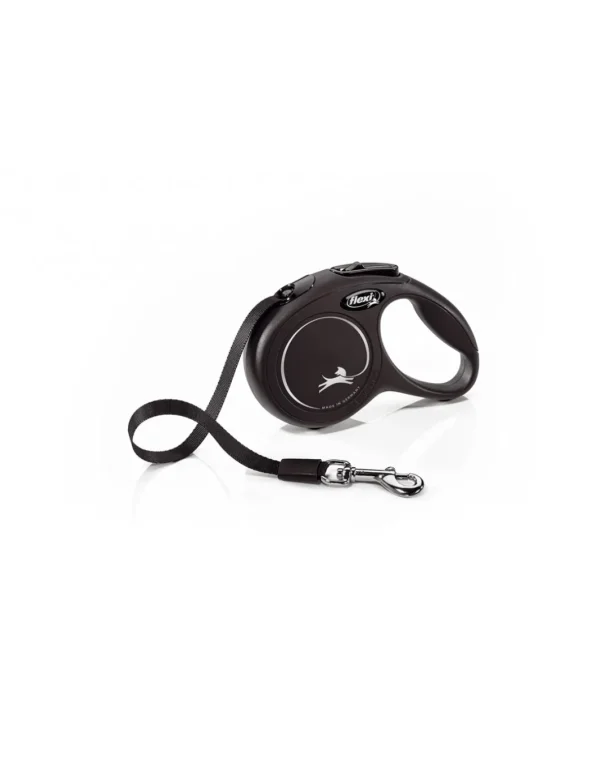 croci c5055152 flexi guinzaglio new classic tape xs max 12kg fettuccia 3 metri nero r.(464260n)
