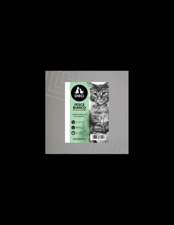 dieci cat connoisseur 300gr adult sterilised pesce bianco con caviale di aringa