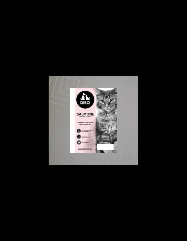 dieci cat connoisseur 1,5kg adult sterilised salmone con pesce bianco
