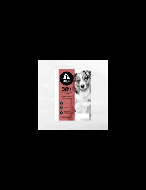 dieci dog 12kg grain free adult manzo angus con patate dolci e carote