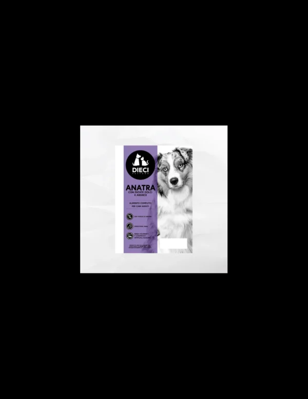 dieci dog 2kg grain free adult anatra con patate dolci e arance