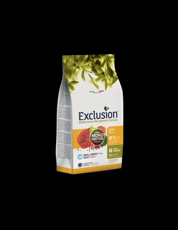 exclusion dog monoprotein noble grain 500gr adult small breed manzo ngabs05