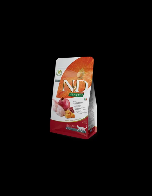 farmina cat 1,5kg n&d pumpkin adult quaglia, zucca e melograno recipe grain free