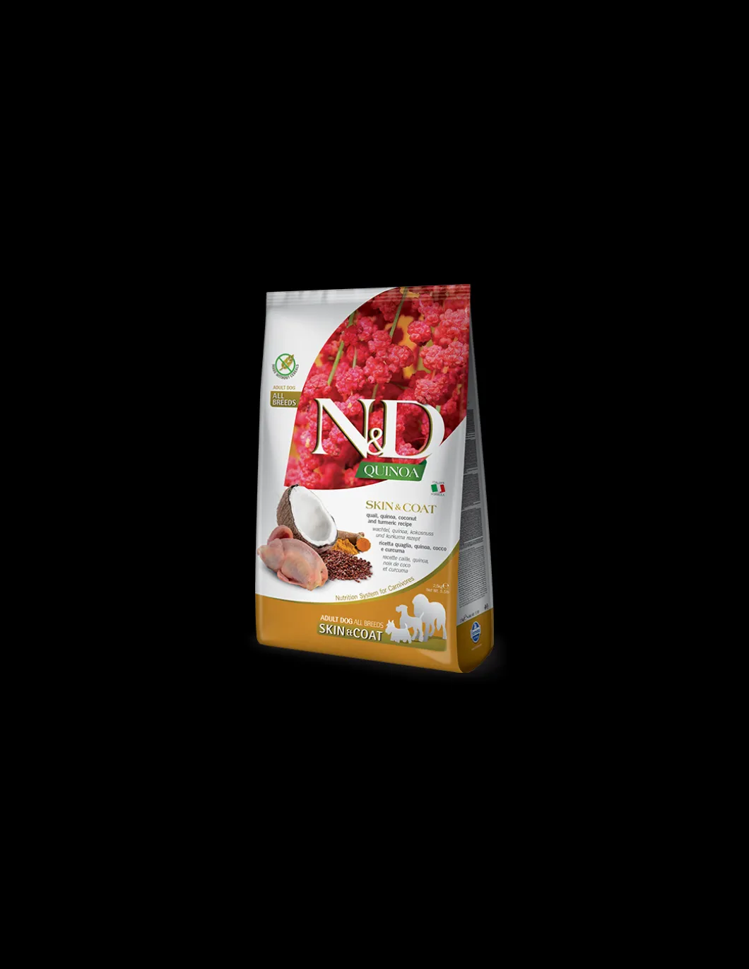 farmina_dog_kg_nampd_adul_0-3.webp farmina dog 2,5kg n&d adult all breeds skin&coat quail quinoa coconut turmenic recipe grain free
