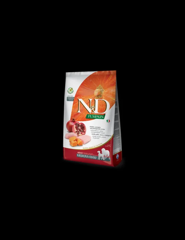 farmina dog 2,5kg n&d pumpkin adult medium maxi chicken pomegranate grain free