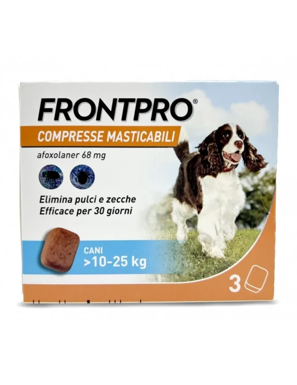 FRONTPRO CANE 10-25KG 3 COMPRESSE MASTICABILI 68MG 105682088 OFF -20%