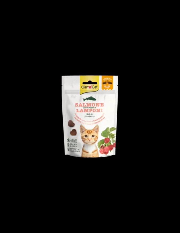 gimborn gimcat crunchy snack salmone con un pizzico di lamponi 50gr 02.420745