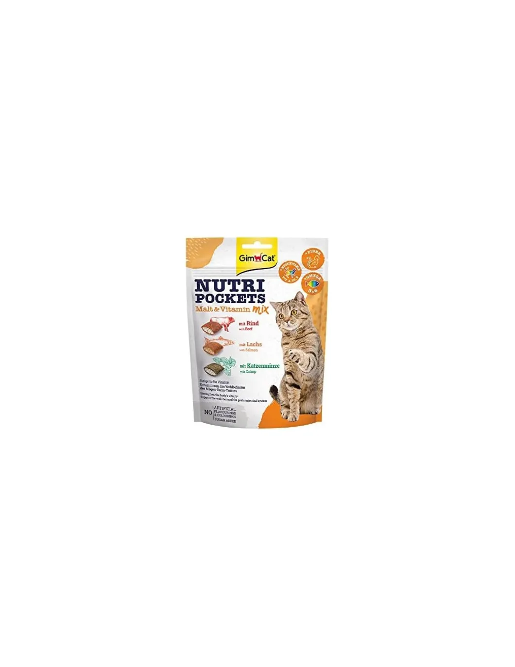 gimborn_gimcat_snack_cat__0-7.webp gimborn gimcat snack cat nutripockets malt & vitamin mix 150gr con manzo, salmone e catnip 02.400693