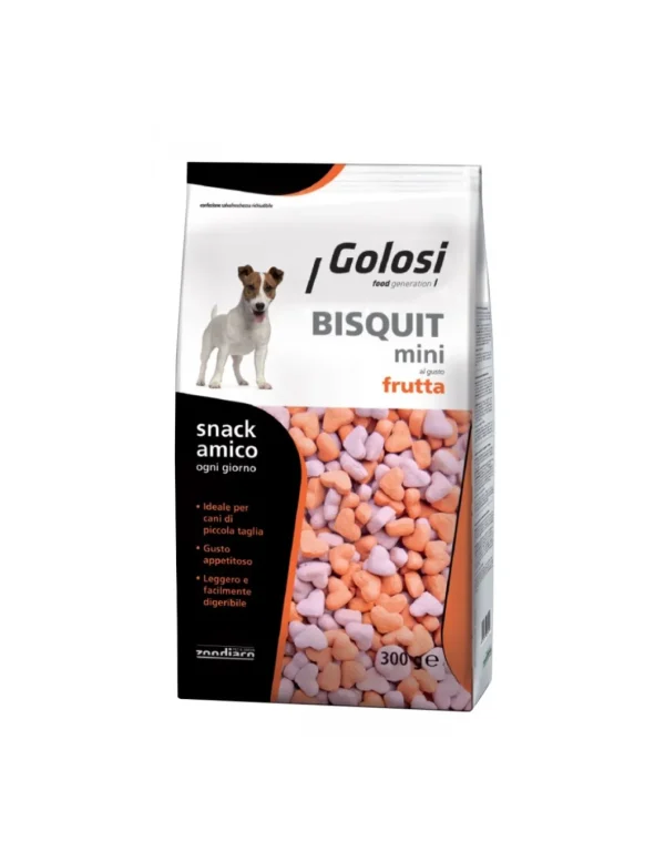 golosi dog bisquit mini 300gr frutta zgc.27084