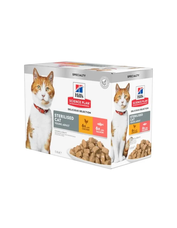hills cat multipack 12x85gr sterilised young adult 10+2 omaggio 604888