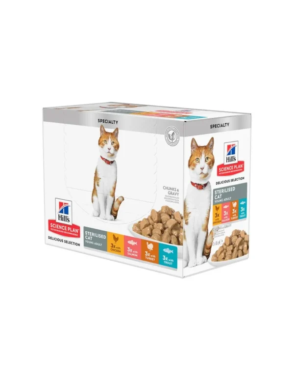 hills cat multipack 12x85gr sterilised young adult 10+2 omaggio 604888
