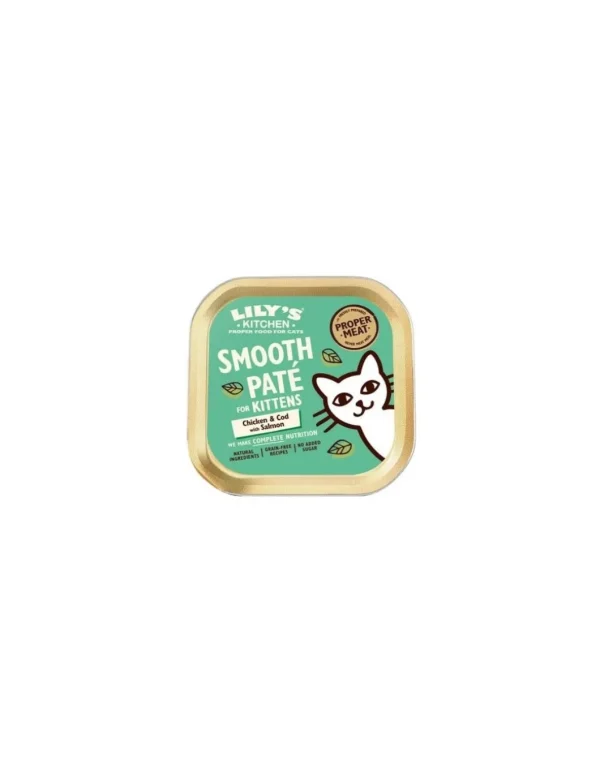 LILY'S KITCHEN CAT 85GR VASCHETTA SMOOTH PATE KITTEN POLLO MERLUZZO SALMONE 12565893