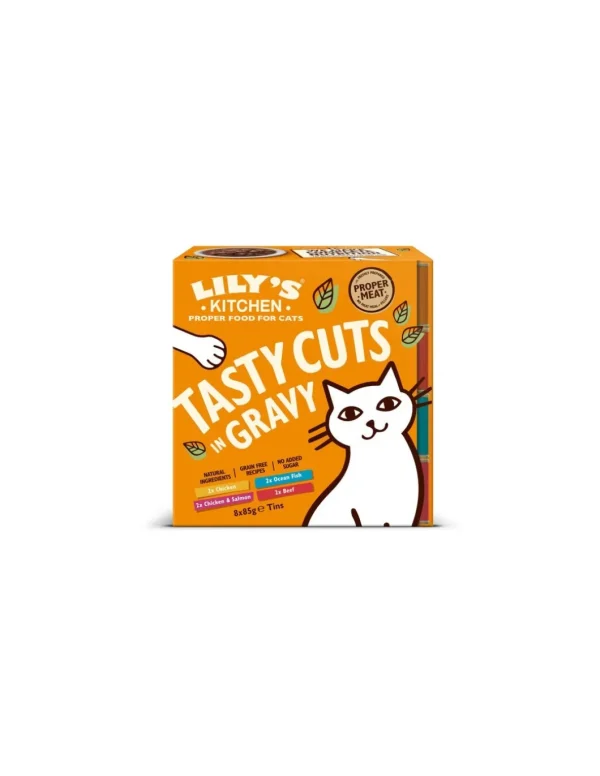 LILY'S KITCHEN CAT 8X85GR MULTIPACK LATTINA TASTY CUTS IN GRAVY POLLO/POLLO E SALMONE/PESCE OCEANICO/MANZO 12568190