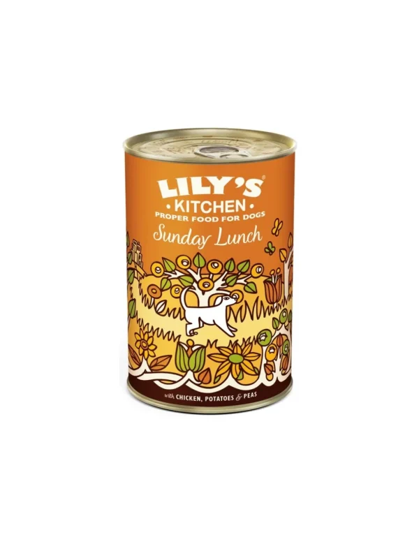 LILY'S KITCHEN DOG 400GR LATTINA SUNDAY LUNCH ADULT POLLO PATATE PISELLI GRAIN FREE 12565836