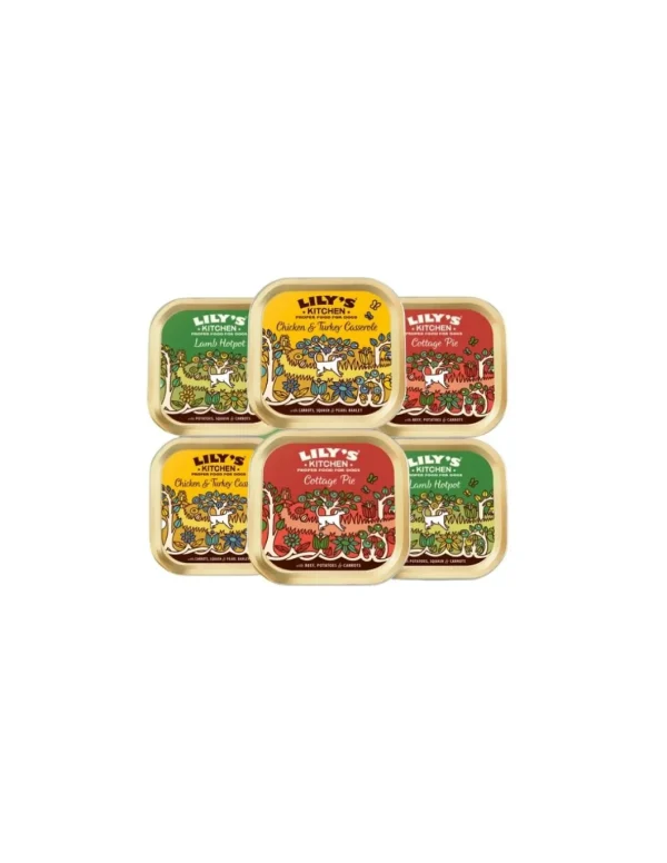LILY'S KITCHEN DOG 6X150GR VASCHETTA 6 CLASSIC DINNERS ADULT POLLO TACCHINO CASSEROLE/ COTTAGE PIE/ LAMB HOTPOT 12566767