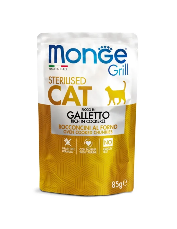 monge cat 85gr busta grill sterilised galletto