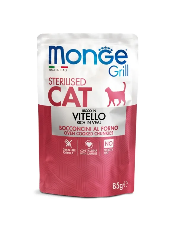 monge cat 85gr busta grill sterilised vitello