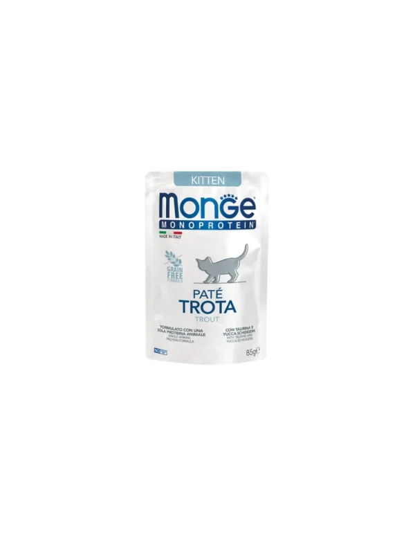 monge cat 85gr busta monoprotein kitten pate' trota