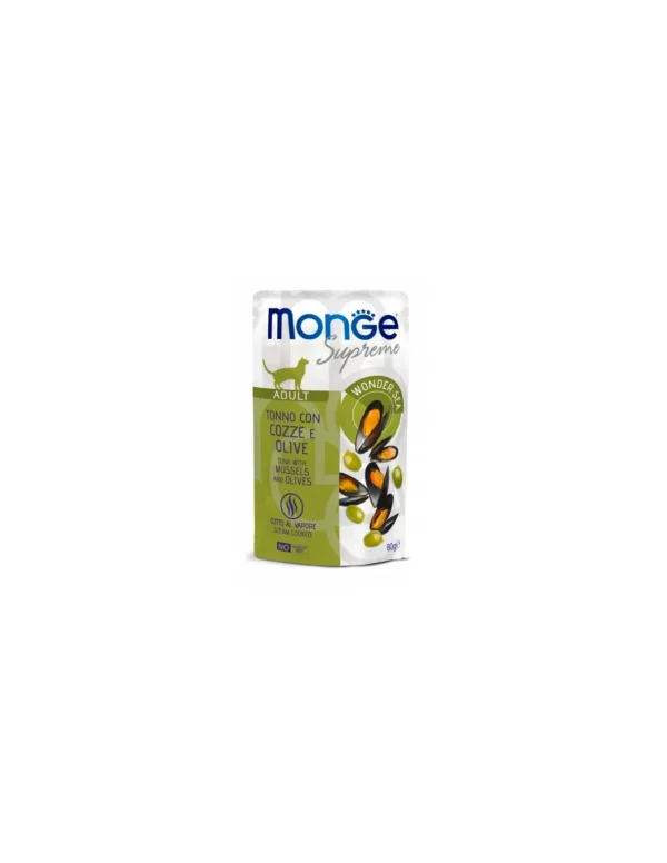 monge cat 80gr busta supreme tonno cozze olive