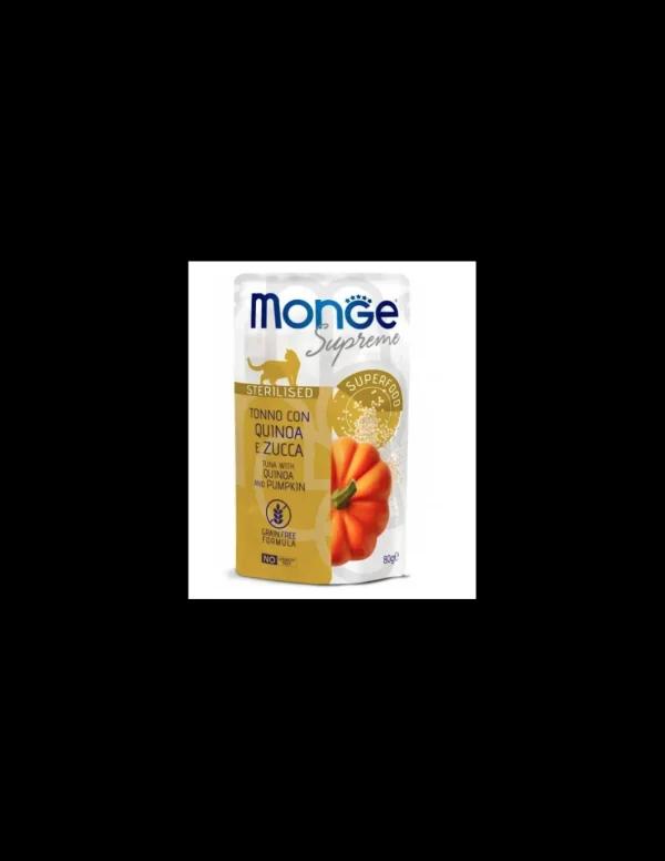 monge cat 80gr busta supreme sterilizzato tonno quinoa zucca
