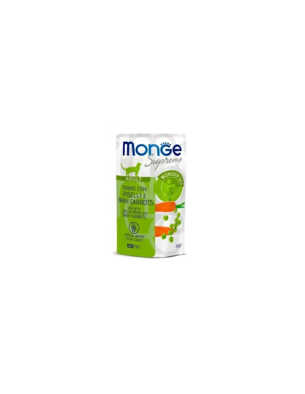 monge cat 80gr busta supreme tonno piselli carote