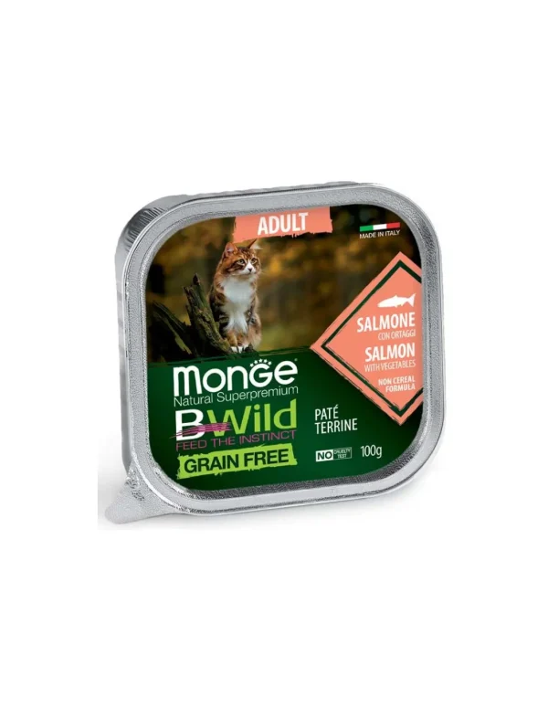 monge cat 100gr bwild adult salmone/ortaggi