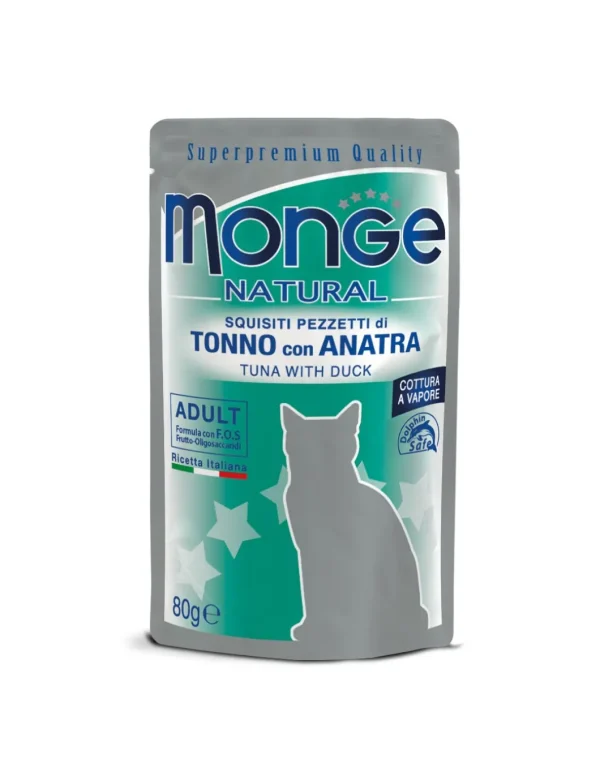 monge cat nat busta 80gr adult tonno anatra