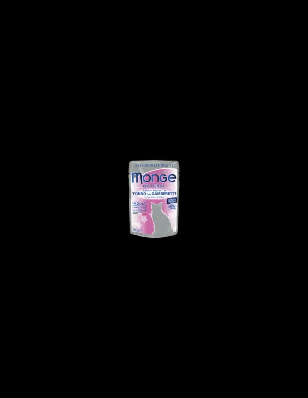 monge cat natural busta 80gr adult tonno con gamberi