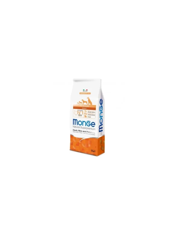 monge dog 12 kg adult all breeds speciality line monoprotein anatra riso e patate