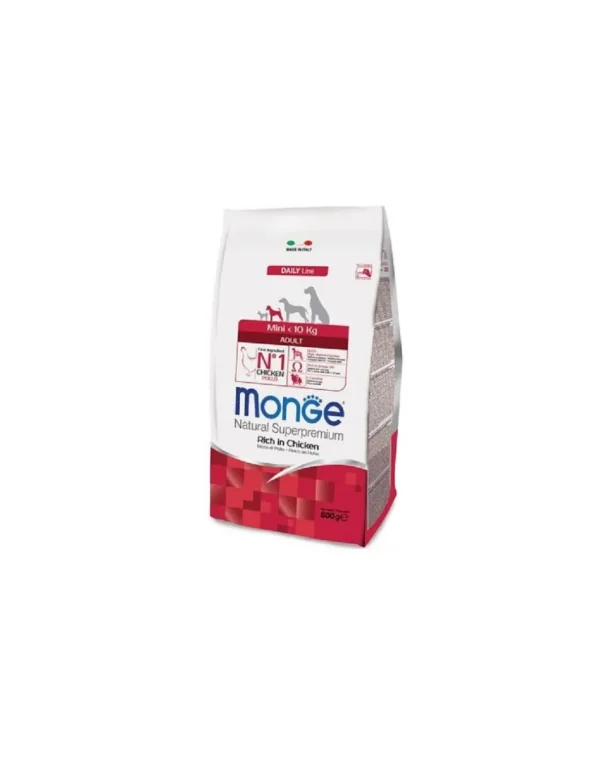monge dog 800gr adult mini daily line pollo