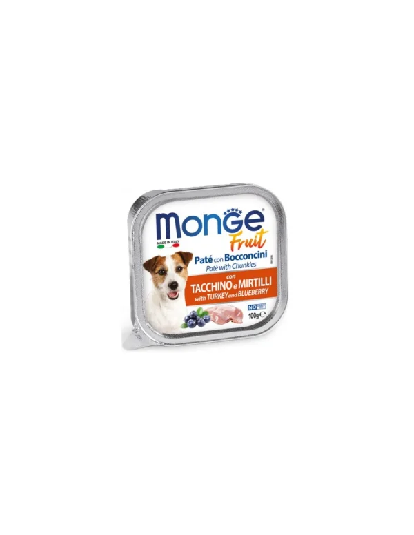 monge dog 100gr fruit pate' bocconcini tacchino & mirtilli