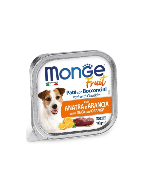 monge dog 100gr fruit pate' bocconcini anatra & arancia