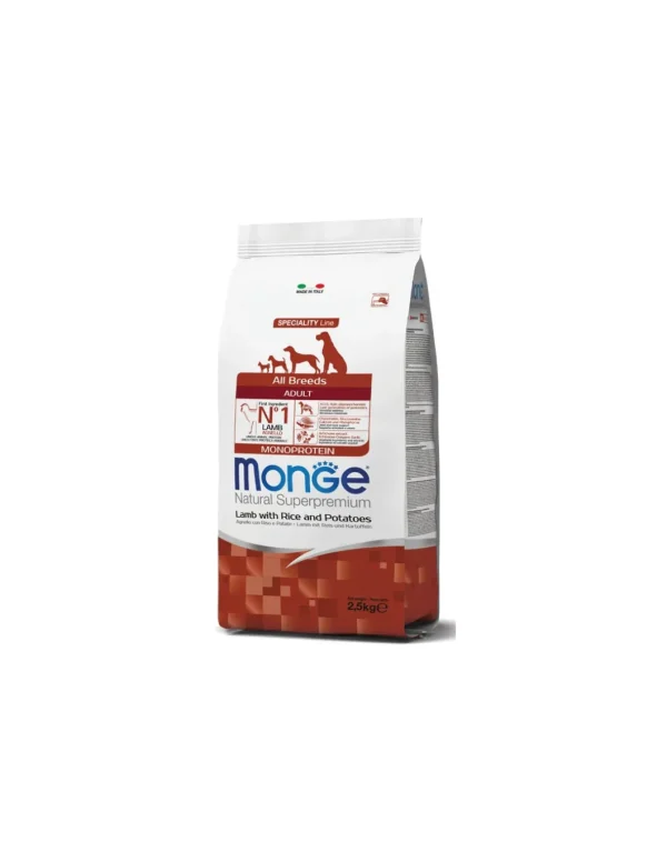 monge dog 2,5kg adult all breeds speciality line monoprotein agnello riso e patate