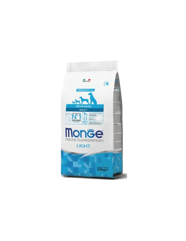 monge dog 2,5kg adult all breeds speciality line light salmone e riso